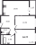 Планировка двухкомнатной квартиры площадью 54.77 кв. м в новостройке ЖК "Мурино Space"