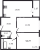 Планировка двухкомнатной квартиры площадью 51.5 кв. м в новостройке ЖК "Мурино Space"