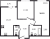 Планировка двухкомнатной квартиры площадью 53.2 кв. м в новостройке ЖК "Мурино Space"