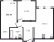 Планировка двухкомнатной квартиры площадью 53.58 кв. м в новостройке ЖК "Мурино Space"