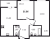 Планировка двухкомнатной квартиры площадью 53.8 кв. м в новостройке ЖК "Мурино Space"