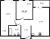 Планировка двухкомнатной квартиры площадью 54.3 кв. м в новостройке ЖК "Мурино Space"
