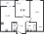 Планировка двухкомнатной квартиры площадью 56.96 кв. м в новостройке ЖК "Мурино Space"