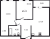 Планировка двухкомнатной квартиры площадью 54 кв. м в новостройке ЖК "Мурино Space"