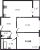 Планировка двухкомнатной квартиры площадью 51.6 кв. м в новостройке ЖК "Мурино Space"