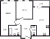 Планировка двухкомнатной квартиры площадью 56.1 кв. м в новостройке ЖК "Мурино Space"