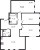 Планировка трехкомнатной квартиры площадью 70.48 кв. м в новостройке ЖК "Мурино Space"