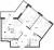 Планировка трехкомнатной квартиры площадью 61.92 кв. м в новостройке ЖК "Дом на Васильевском"