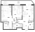 Планировка трехкомнатной квартиры площадью 74.02 кв. м в новостройке ЖК "Дом на Васильевском"