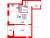 Планировка однокомнатной квартиры площадью 45.51 кв. м в новостройке ЖК "Этала"