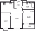 Планировка двухкомнатной квартиры площадью 55.89 кв. м в новостройке ЖК "Этала"
