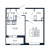 Планировка однокомнатной квартиры площадью 36.04 кв. м в новостройке ЖК "Полис Приморский 2"