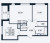 Планировка двухкомнатной квартиры площадью 55 кв. м в новостройке ЖК "Полис Приморский 2"
