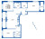 Планировка трехкомнатной квартиры площадью 95.36 кв. м в новостройке ЖК "Полис Приморский 2"