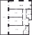 Планировка трехкомнатных апартаментов площадью 95.75 кв. м в новостройке ЖК "Bereg. Курортный"