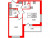 Планировка однокомнатной квартиры площадью 39.61 кв. м в новостройке ЖК "Pulse Premier"