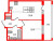 Планировка однокомнатной квартиры площадью 32.55 кв. м в новостройке ЖК "Pulse Premier"