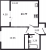 Планировка однокомнатной квартиры площадью 30.77 кв. м в новостройке ЖК "Pulse Premier"