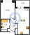 Планировка однокомнатной квартиры площадью 33.28 кв. м в новостройке ЖК "Pulse Premier"