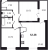 Планировка двухкомнатной квартиры площадью 52.28 кв. м в новостройке ЖК "Pulse Premier"