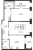 Планировка двухкомнатной квартиры площадью 69.57 кв. м в новостройке ЖК "Pulse Premier"