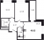Планировка двухкомнатной квартиры площадью 49.03 кв. м в новостройке ЖК "Pulse Premier"