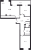 Планировка двухкомнатной квартиры площадью 67.46 кв. м в новостройке ЖК "Pulse Premier"