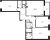 Планировка трехкомнатной квартиры площадью 86.23 кв. м в новостройке ЖК "Pulse Premier"