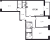 Планировка трехкомнатной квартиры площадью 87.38 кв. м в новостройке ЖК "Pulse Premier"