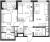 Планировка двухкомнатной квартиры площадью 59.72 кв. м в новостройке ЖК "GloraX City Василеостровский"
