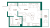Планировка студии площадью 25.38 кв. м в новостройке ЖК "ЛесART"