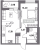 Планировка однокомнатной квартиры площадью 41.23 кв. м в новостройке ЖК "Аквилон Leaves"