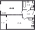 Планировка однокомнатной квартиры площадью 40.83 кв. м в новостройке ЖК "Аквилон Leaves"