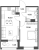 Планировка однокомнатной квартиры площадью 39.09 кв. м в новостройке ЖК "Аквилон Leaves"
