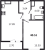 Планировка однокомнатной квартиры площадью 40.51 кв. м в новостройке ЖК "Аквилон Leaves"