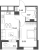 Планировка однокомнатной квартиры площадью 38.91 кв. м в новостройке ЖК "Аквилон Leaves"