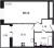 Планировка однокомнатной квартиры площадью 38.42 кв. м в новостройке ЖК "Аквилон Leaves"