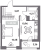 Планировка однокомнатной квартиры площадью 39.5 кв. м в новостройке ЖК "Аквилон Leaves"