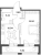 Планировка однокомнатной квартиры площадью 38.71 кв. м в новостройке ЖК "Аквилон Leaves"