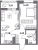 Планировка однокомнатной квартиры площадью 40.83 кв. м в новостройке ЖК "Аквилон Leaves"