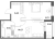 Планировка однокомнатной квартиры площадью 44.21 кв. м в новостройке ЖК "Аквилон Leaves"