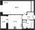Планировка однокомнатной квартиры площадью 38.05 кв. м в новостройке ЖК "Аквилон Leaves"