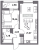Планировка однокомнатной квартиры площадью 41.25 кв. м в новостройке ЖК "Аквилон Leaves"
