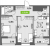 Планировка двухкомнатной квартиры площадью 59.94 кв. м в новостройке ЖК "Аквилон Leaves"