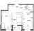 Планировка двухкомнатной квартиры площадью 54.02 кв. м в новостройке ЖК "Аквилон Leaves"