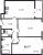 Планировка двухкомнатной квартиры площадью 60.77 кв. м в новостройке ЖК "Аквилон Leaves"