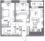 Планировка двухкомнатной квартиры площадью 61.9 кв. м в новостройке ЖК "Аквилон Leaves"