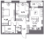 Планировка двухкомнатной квартиры площадью 61.22 кв. м в новостройке ЖК "Аквилон Leaves"