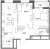Планировка двухкомнатной квартиры площадью 63.54 кв. м в новостройке ЖК "Аквилон Leaves"