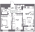 Планировка двухкомнатной квартиры площадью 59.99 кв. м в новостройке ЖК "Аквилон Leaves"